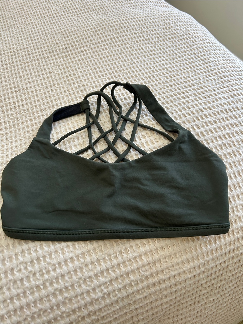 lululemon athletica olive green Strappy Crisscross Sports Bra